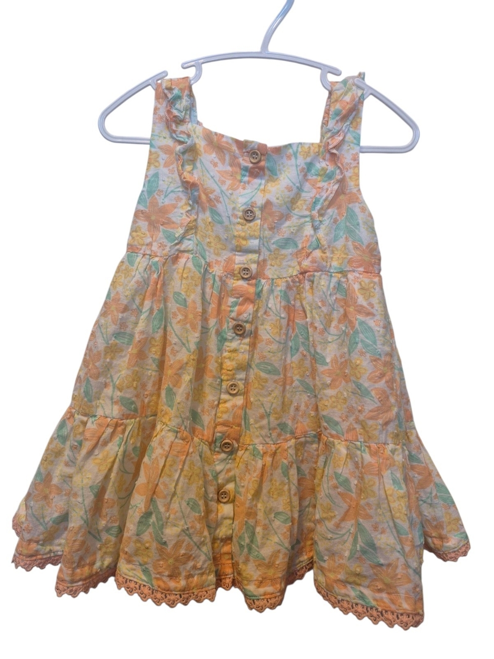 Catherine Malandrino Peach & Mint Floral Button-Front Sundress